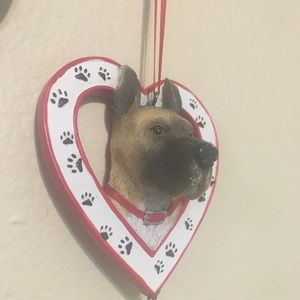 Great Dane heart ornament